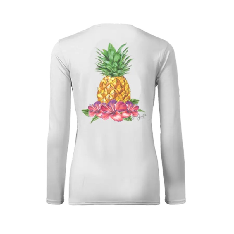 JESSIE JESSUP TROPICAL PINEAPPLE L/S XS WHITE
