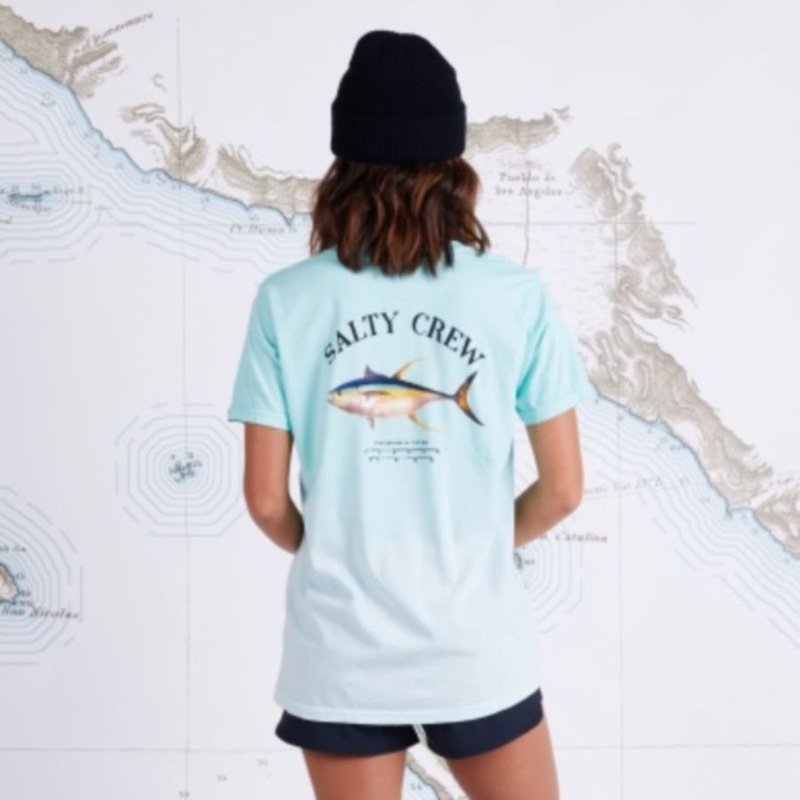 SALTY CREW AHI MOUNT BOYFRIEND TEE SEAFOAM M