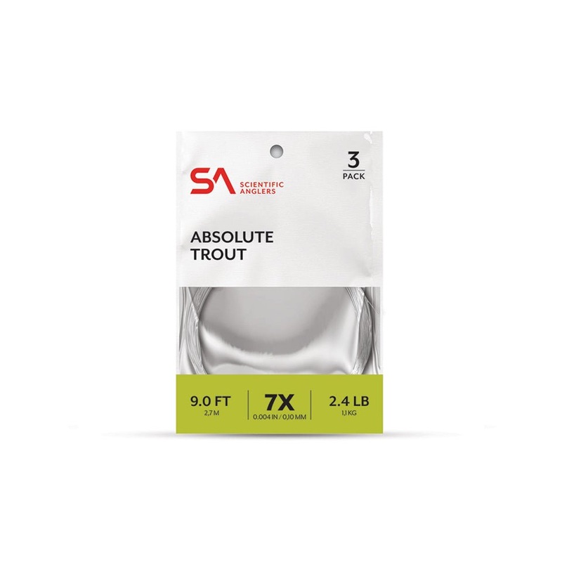 Scientific Anglers Absolute Trout Tapered Leader – 3 Pack 7.5 ft 6X