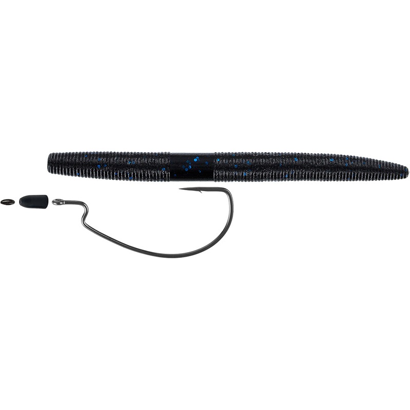 Wormin’ Ultimate Combo Kit w/Hooks & Weights Black Blue Flake 1/8 oz – 5 pack