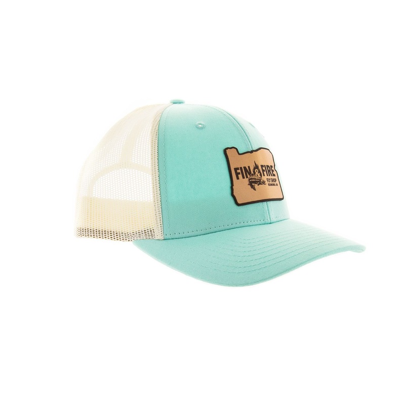 Fin & Fire Logo Hat: Aruba Blue/Birch