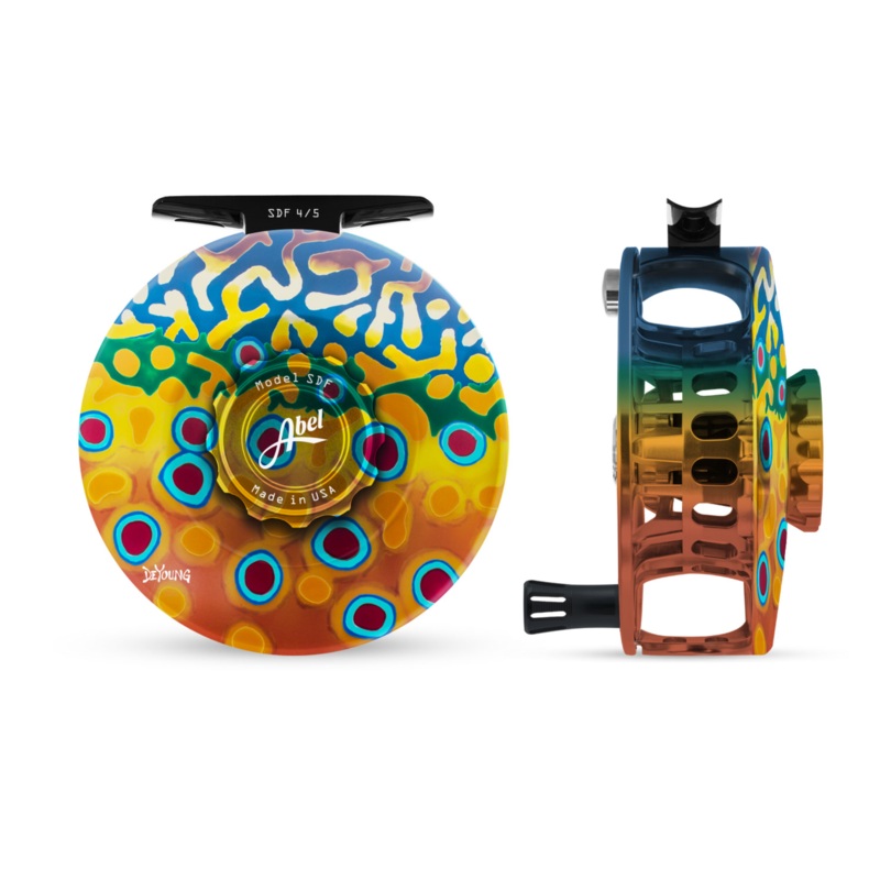 Abel SDF Fly Reel Solid – DeYoung Brook Flank – 4/5 WT with Black Handle