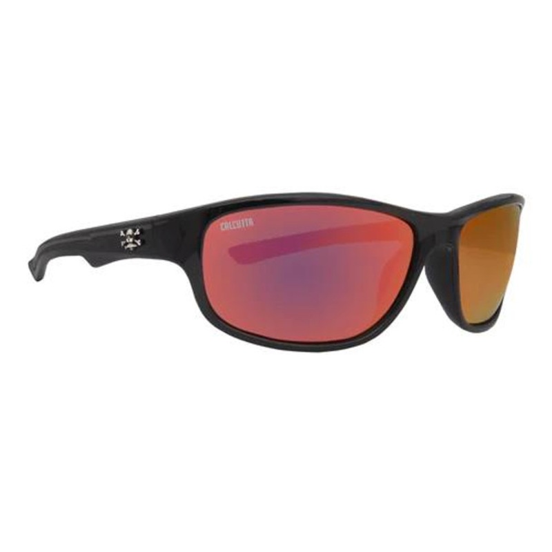 Calcutta Columbia Polarized Sunglasses Shiny Black/Red Mirror