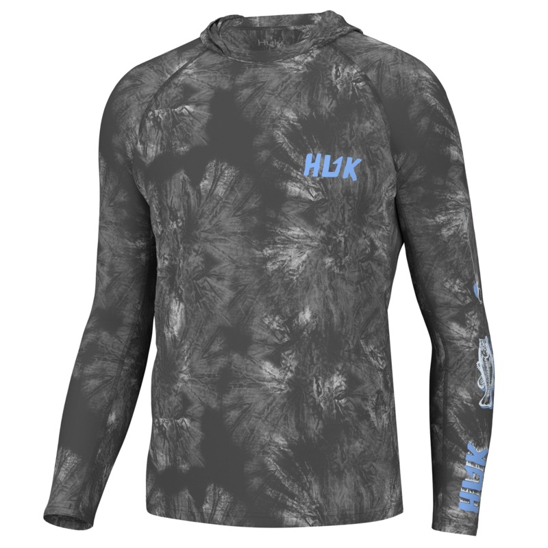 HUK FISH LINE PURSUIT HOODIE Volcanic Ash Small