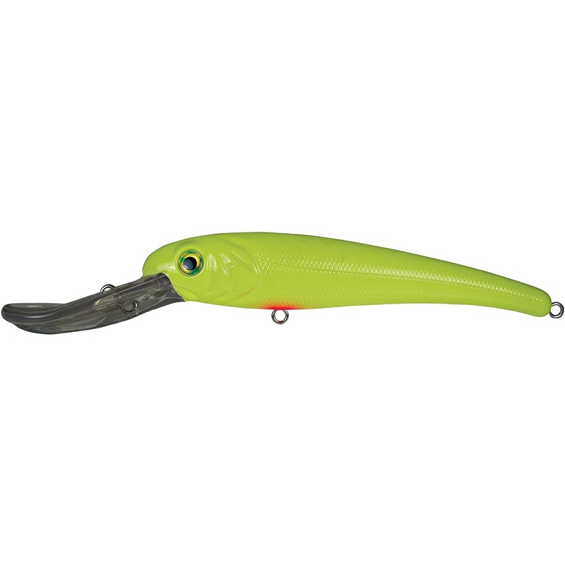 Manns Textured Stretch 25+ Floating/Diving Trolling Lure, 8″ Chartreuse