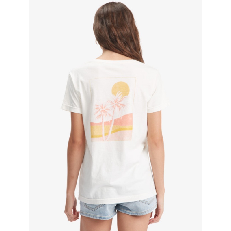 ROXY PALM LINES T-SHIRT SNOW WHITE S