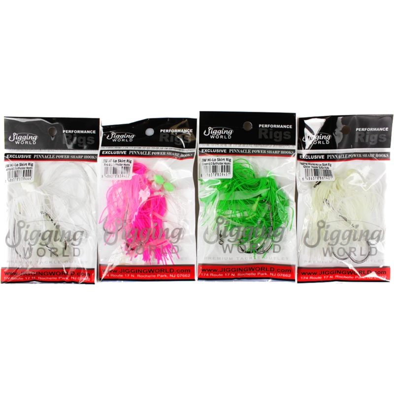 Jigging World Hi-Lo Silicone Skirt Rigs Green 4/0