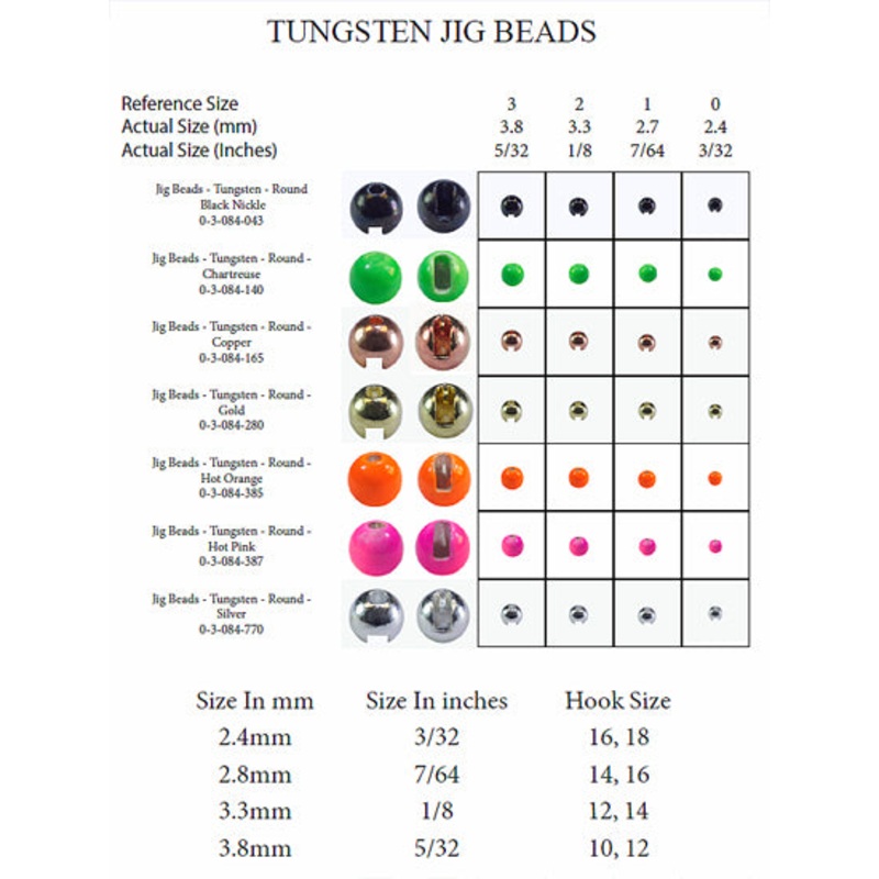 Montana Fly Company Jig Beads Tungsten Round Copper 5/32″” (3.8 mm)