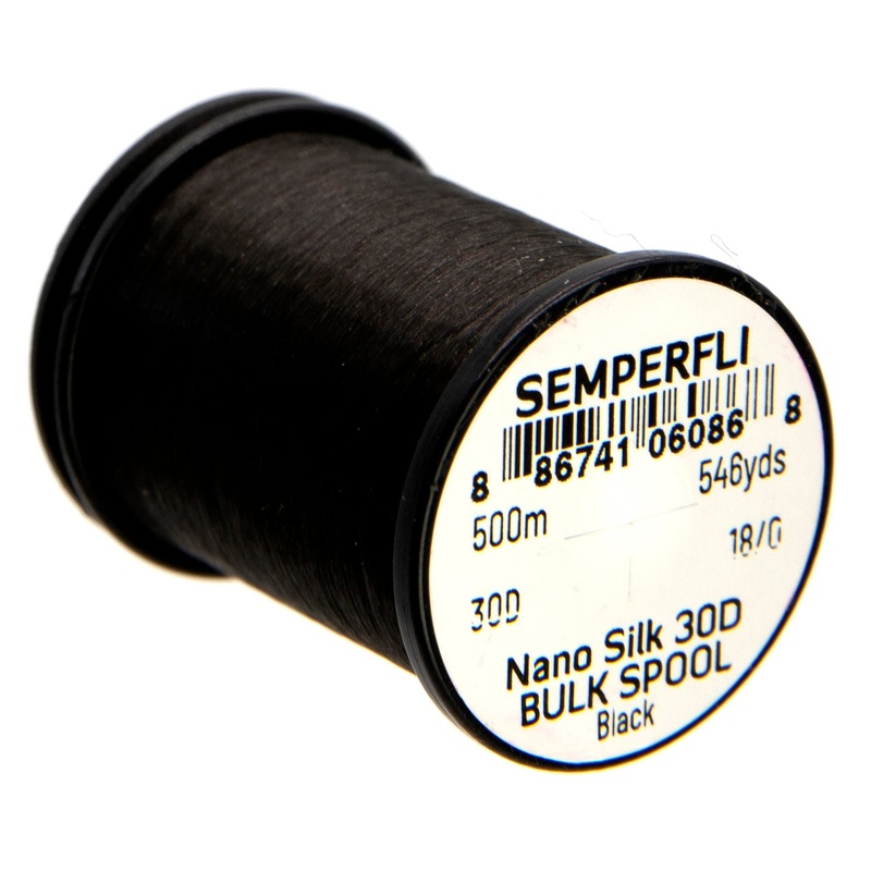 SemperFli Nano Silk Ultra 30D 18/0 Bulk Spool 500m Black