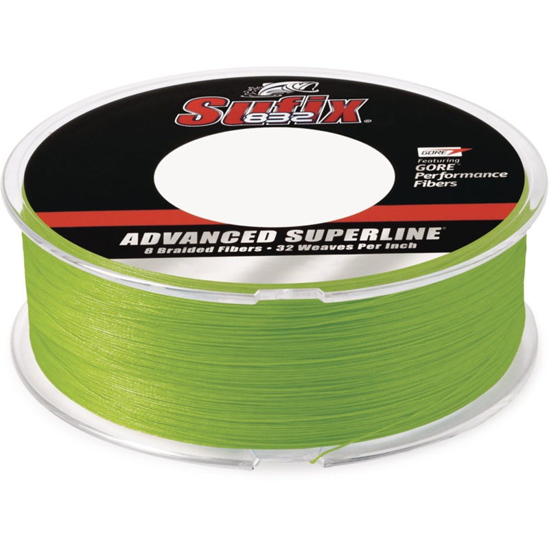 Sufix 832 Advanced Superline Neon Lime Green Braided Line – 600 Yard Bulk Spool Neon Lime Green 6 lb test – 600 yards