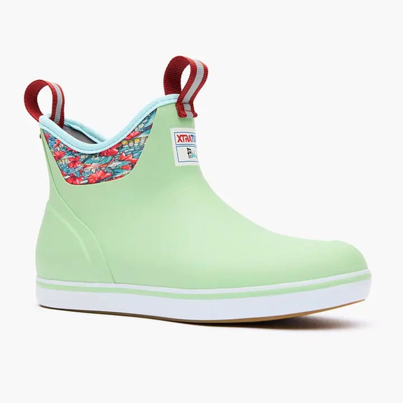 XTRATUF 6″ FISHE WEAR ANKLE DECK BOOT SEAFOAM / BEAUTY AND THE BONE FISH 11