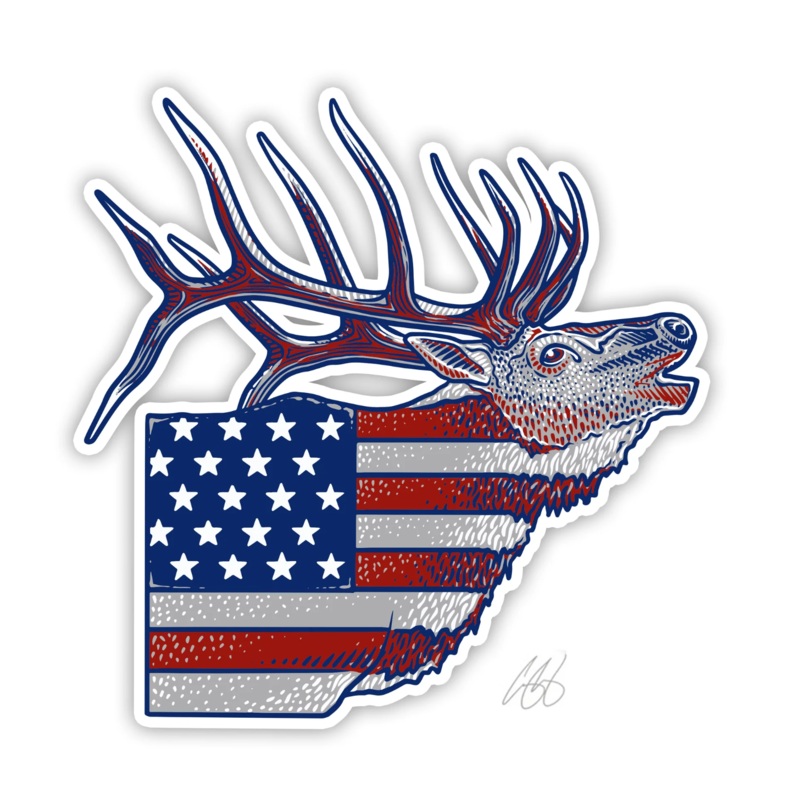 Casey Underwood USA Elk Decal Sticker