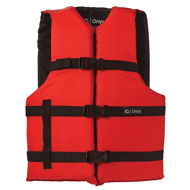 ONYX ADULT GENERAL PURPOSE LIFE JACKET – RED – UNIVERSAL
