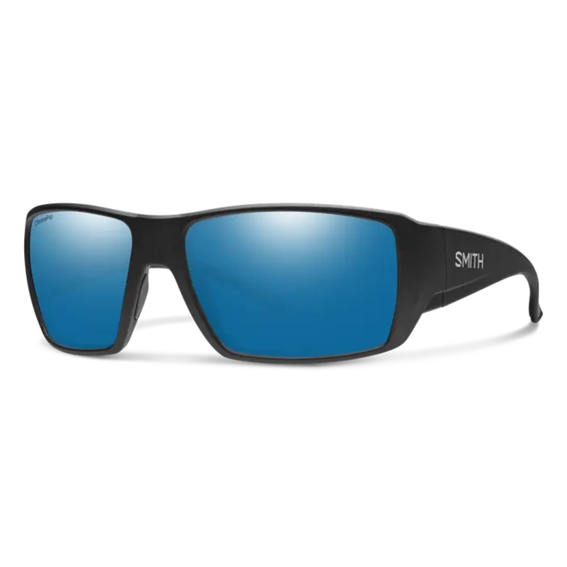 SMITH GUIDES CHOICE XL CHROMAPOP POLARIZED SUNGLASSES MATTE BLACK BLUE MIRROR GLASS