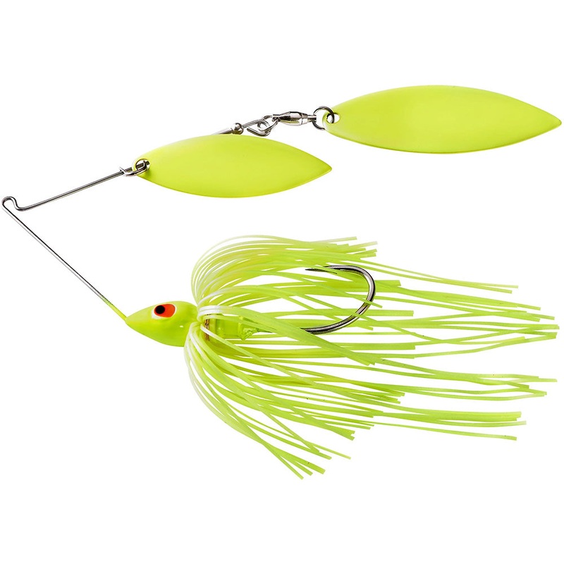 War Eagle Painted Head Nickel Frame Double Willow Spinnerbait – 3/8 oz Chartreuse 3/8 oz