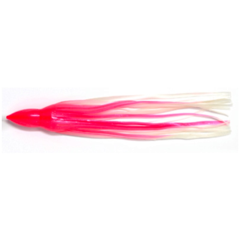 Pink and White Octopus Lure Skirt 6.5″