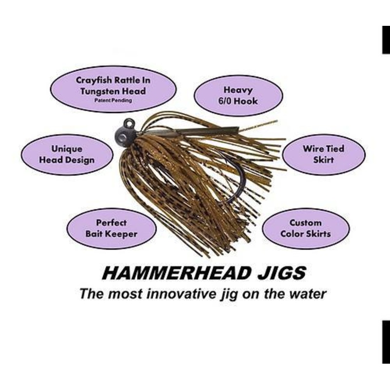 Queen Tackle Tungsten Hammerhead Rattlin Football Jig 1/2 oz Blue Craw*