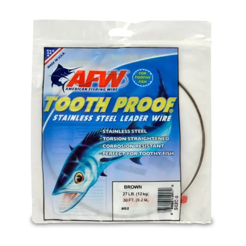 AFW TOOTH PROOF WIRE CAMO BROWN 30′ #02 27LB