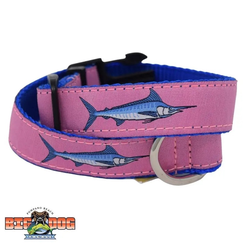 DOG COLLAR NYLON MARLIN PINK / ROYAL S