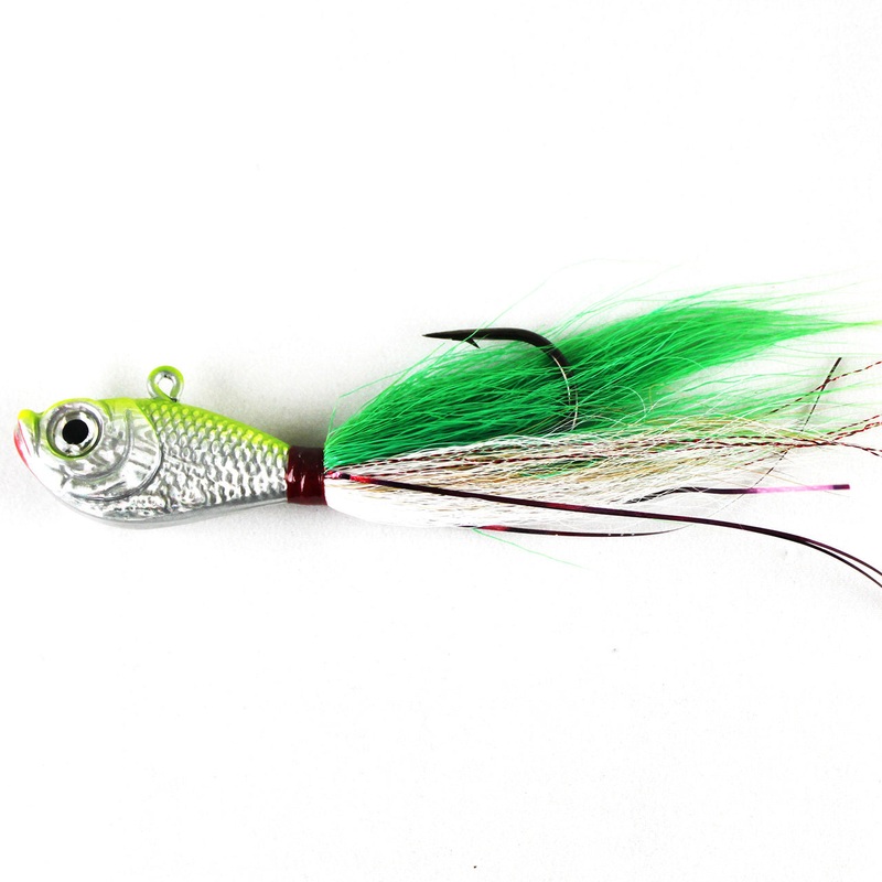 Jigging World Premium Bucktail Jig Chartreuse 3/8oz