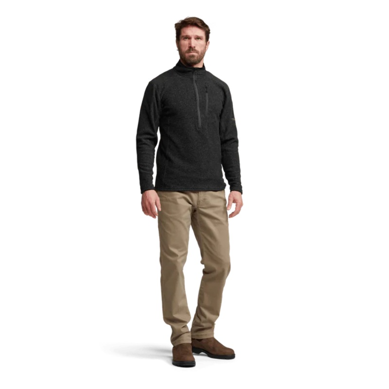 Sitka Snowcrest Half-Zip Fleece Hemlock Green Heather S