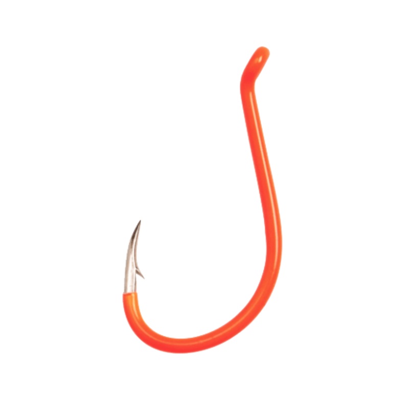 EAGLE CLAW LAZER OCTOPUS HOOK 25PK – FLUORESCENT ORANGE SIZE 4