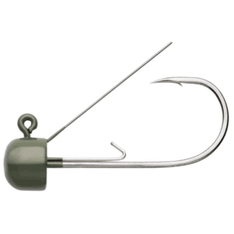 OWNER BLOCKHEAD WEEDLESS JIG HEAD Green Pumpkin 1/0-1/8oz