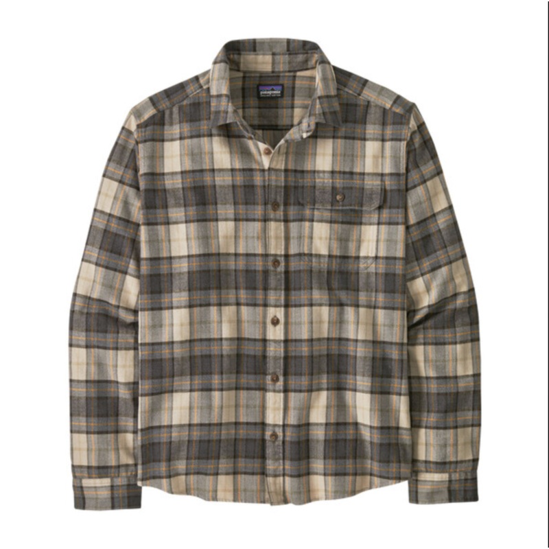 Patagonia Men’s Long-Sleeved Lightweight Fjord Flannel Shirt – Spotter: Forge Grey Sale Medium