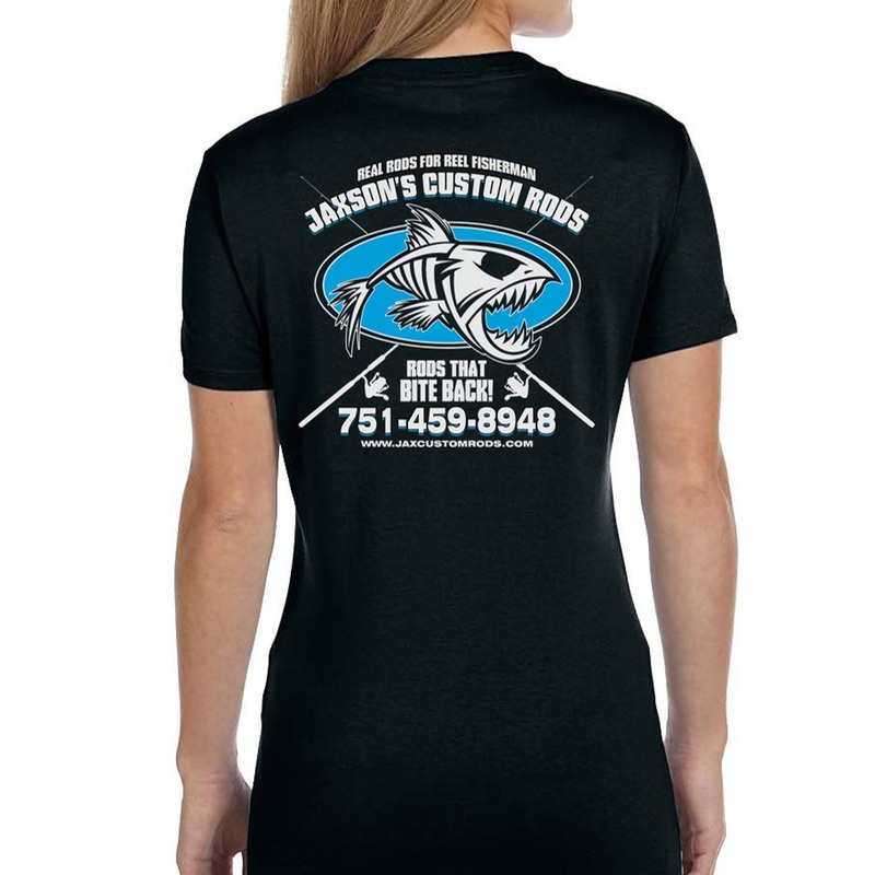 Women’s Custom T-Shirt: Fish Skeleton Black X-Small