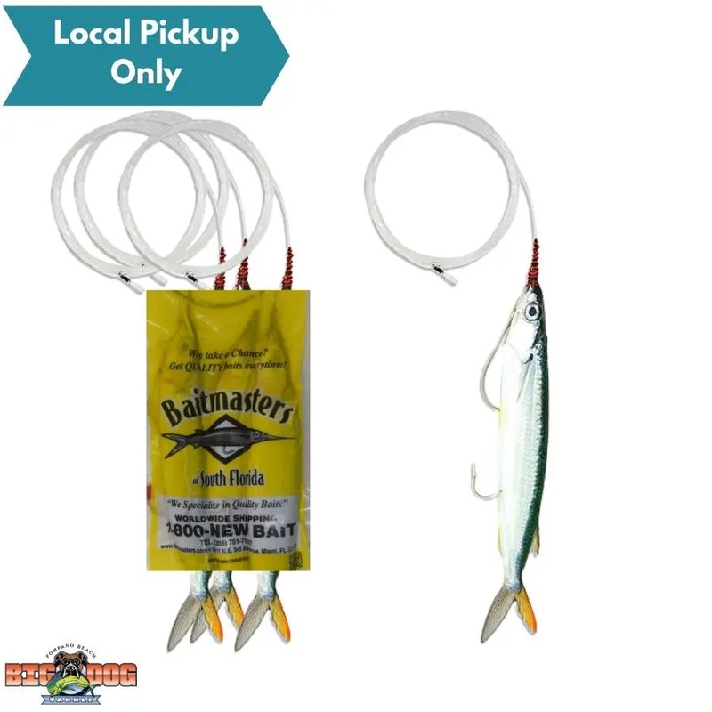 BAITMASTERS FROZEN MEDIUM BALLYHOO MONO RIGGED DOUBLE HOOK 3 PACK