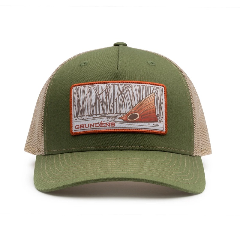 Grundens – Redfish Trucker FP Hat Army Olive/Tan