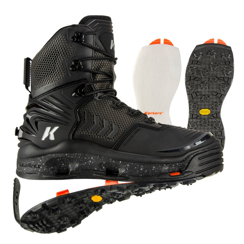 Korkers River Ops Wading Boots 7 Felt-Vibram Omnitrax
