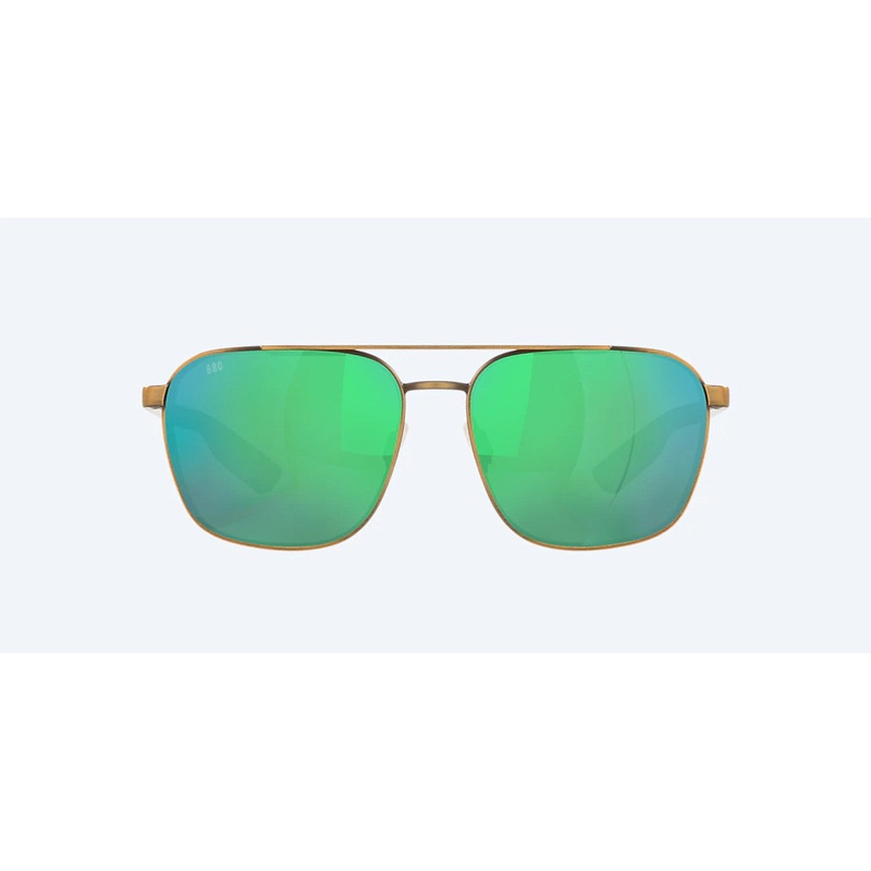 COSTA WADER POLARIZED SUNGLASSES ANTIQUE GOLD GREEN MIRROR POLYCARBONATE (580P)
