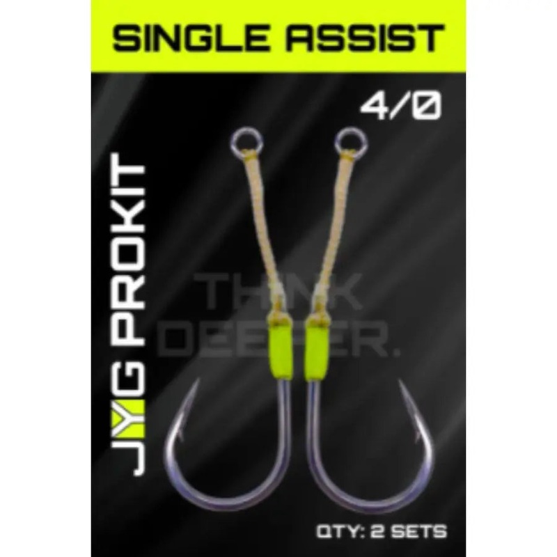 JYG PRO SINGLE ASSIST HOOKS 2PK 4/0