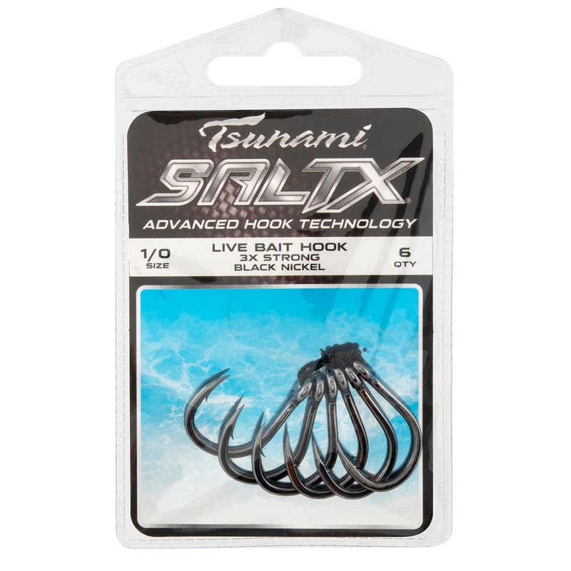 Tsunami SaltX Live Bait Hook 1/0 – 6ct