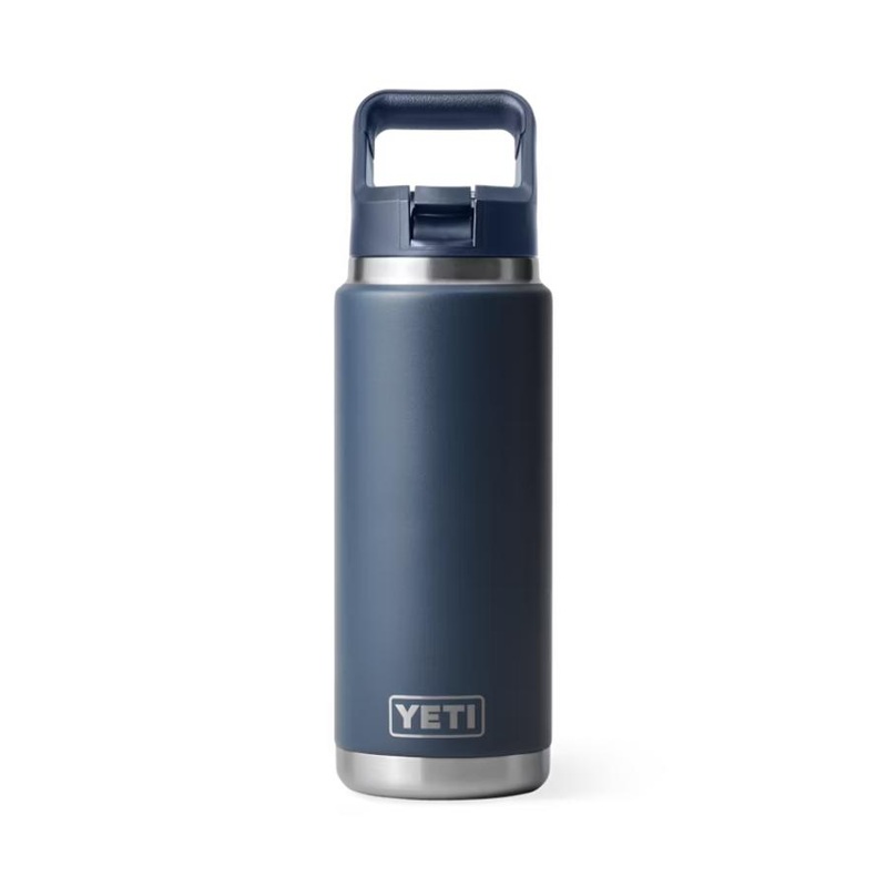 YETI RAMBLER 26 OZ STRAW WATER BOTTLE NAVY