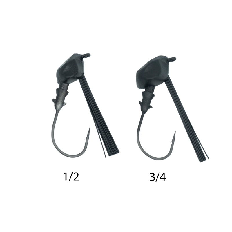 Bait-Wrx Neked Jigheads – Brush Heads (5 Pk) 1/2oz Black