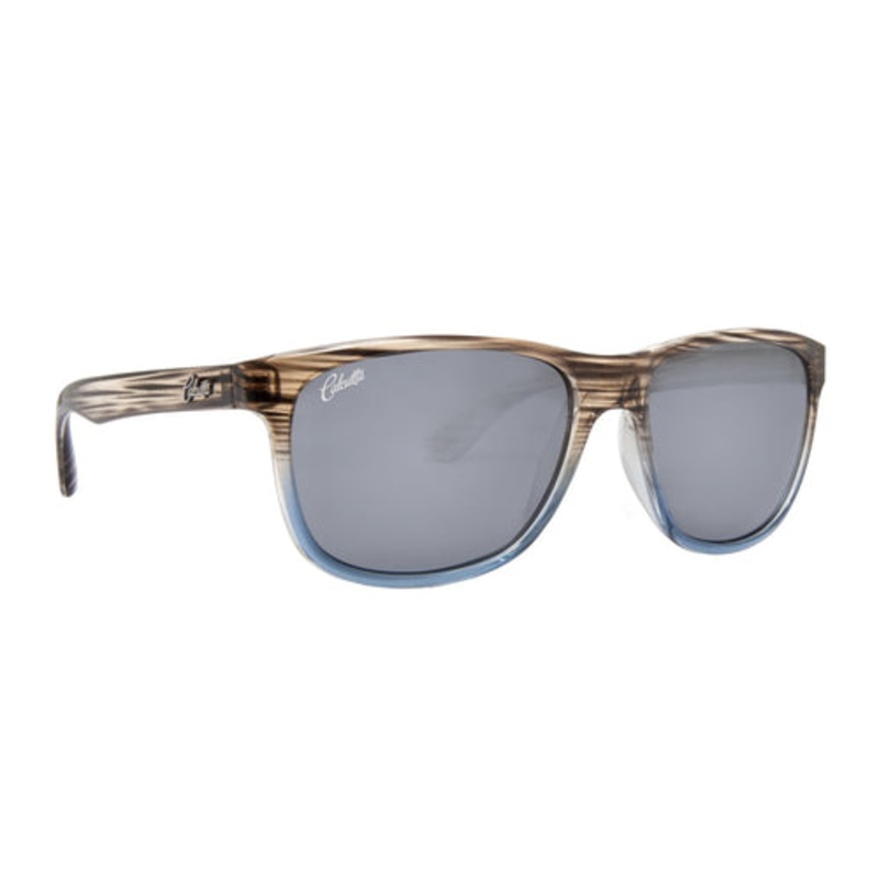 CALCUTTA POLARIZED CATALINA SUNGLASSES TAN/BLUE STRIPE GREY MIRROR