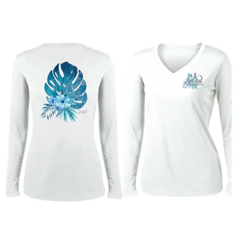 JESSIE JESSUP PERFORMANCE L/S TROPICAL BOUQUET WHITE L