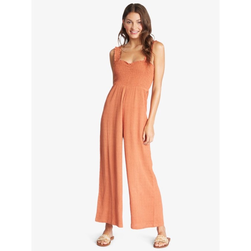 ROXY ADVENTURE BOUND WOVEN TANK JUMPSUIT BAKED CLAY XL
