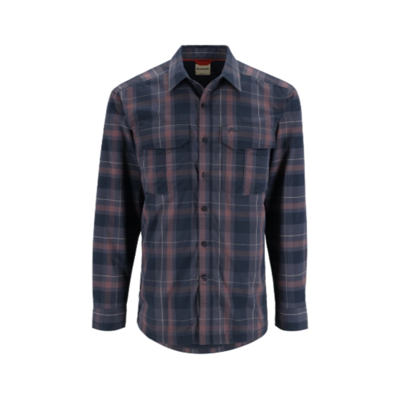 Simms M’s Coldweather LS Shirt Gunmetal Logan Plaid S