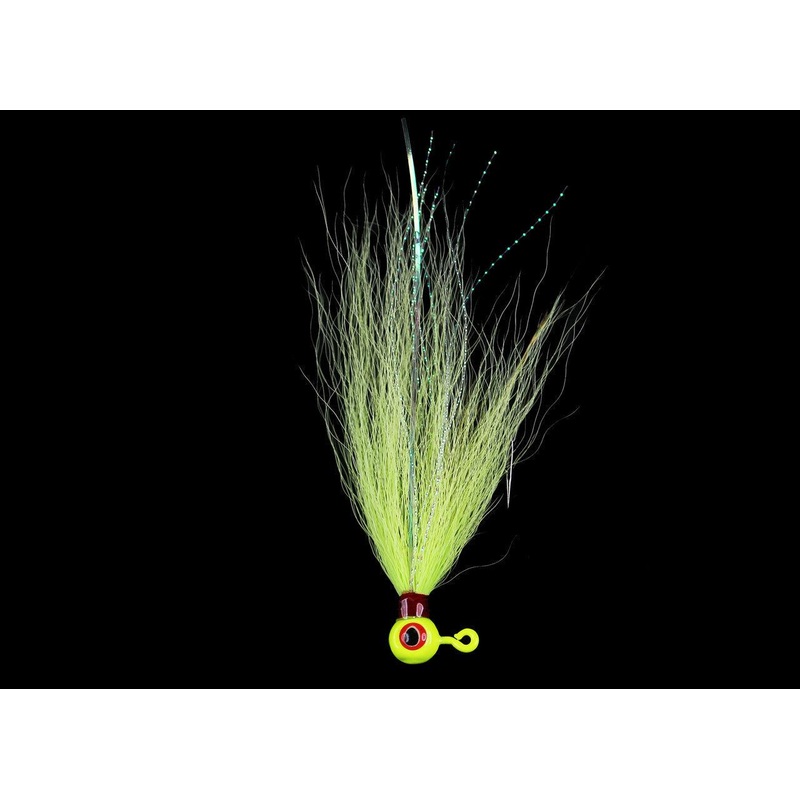 Jigging World Power Ball with Bucktail Teasers Chartreuse