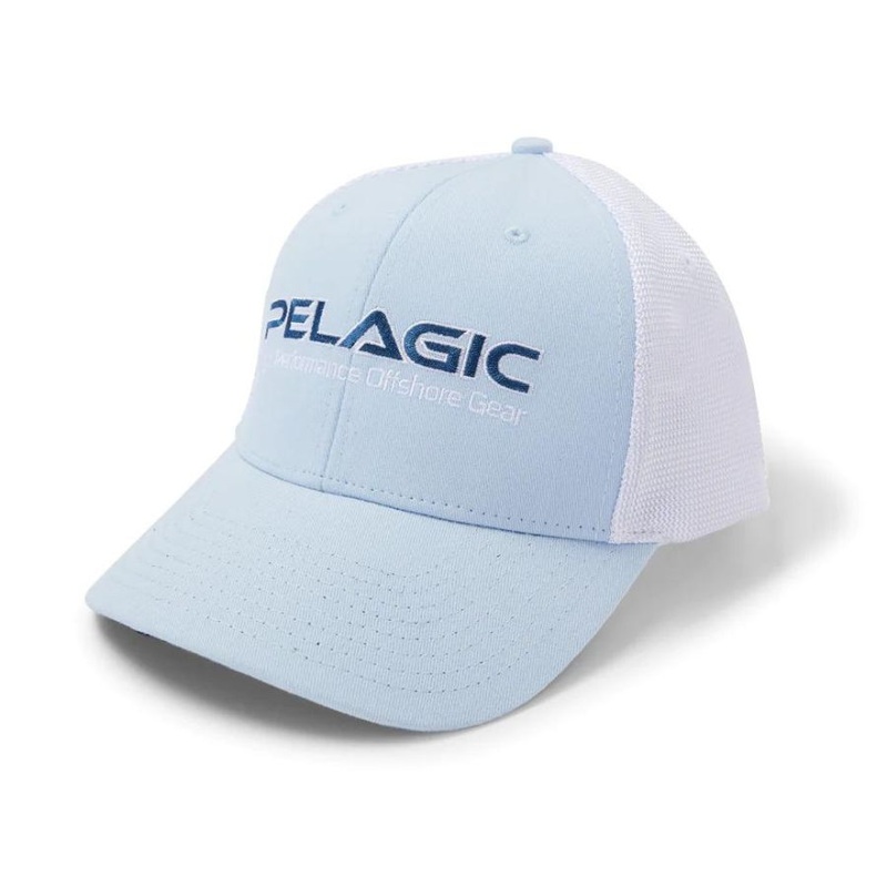 PELAGIC OFFSHORE CLASSIC TRUCKER HAT LIGHT BLUE