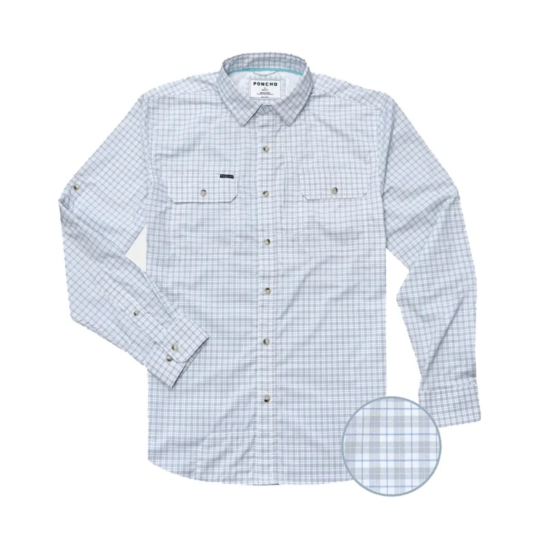 Poncho M’s The Steelhead Shirt Regular Grey and Blue Plaid S