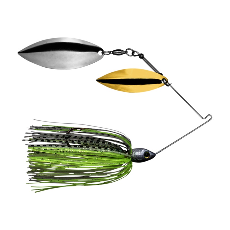 Tour Grade Spinnerbait Blue Glimmer Black Flake 1/2 oz. Willow/Willow
