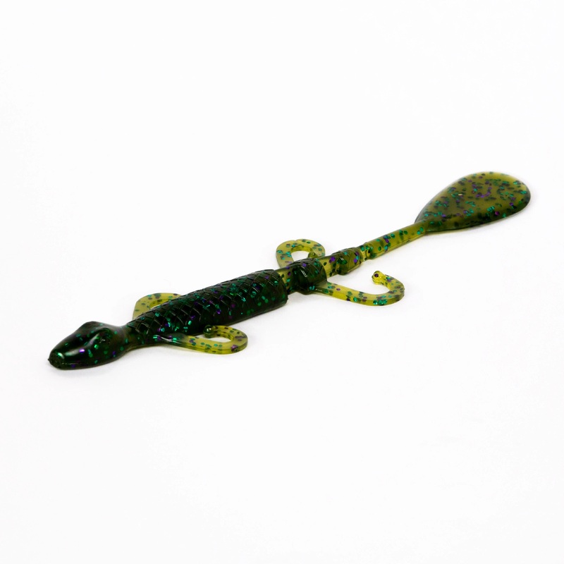 LAKE FORK LURE CO HYPER LIZARD Green Pumpkin Green Purple Flake