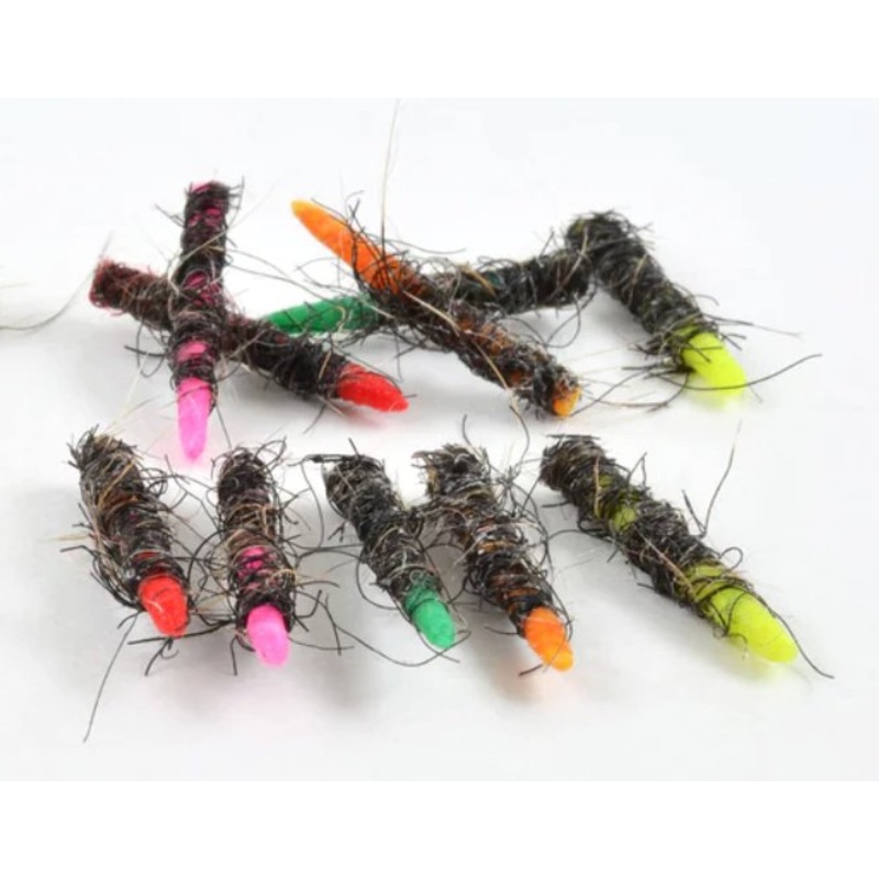 Rainy’s Black Hare’s Ear Stimulator Tube Bodiz Hook Size #10-14 Red