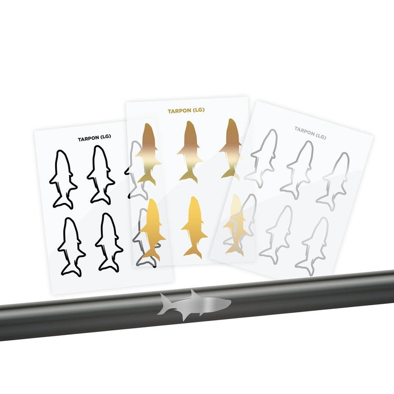 Tarpon Silhouette Rod Decals – Peel & Stick Solid Small Gold
