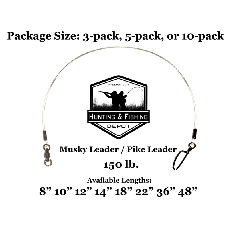 150lb Musky Leader 3-Pack 6″