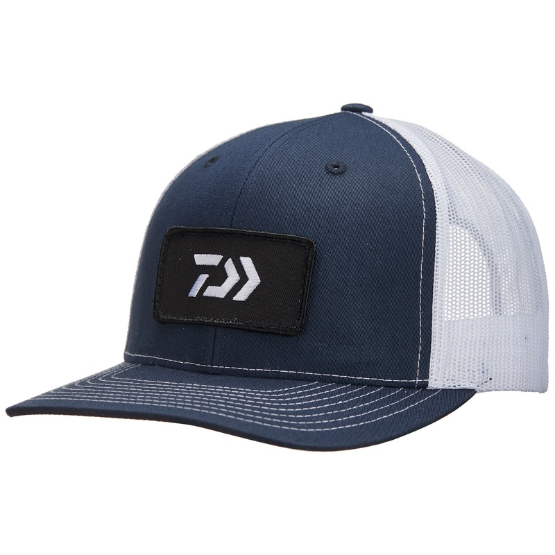 Daiwa D-Vec Two-tone Logo Trucker Hats Rubber Patch Logo Grey/Black